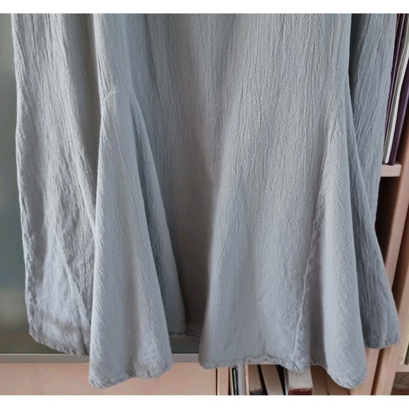 OH MY GAUZE! Gray Linen Blend Midi Dress Tank Straps Casual Size 2 L
